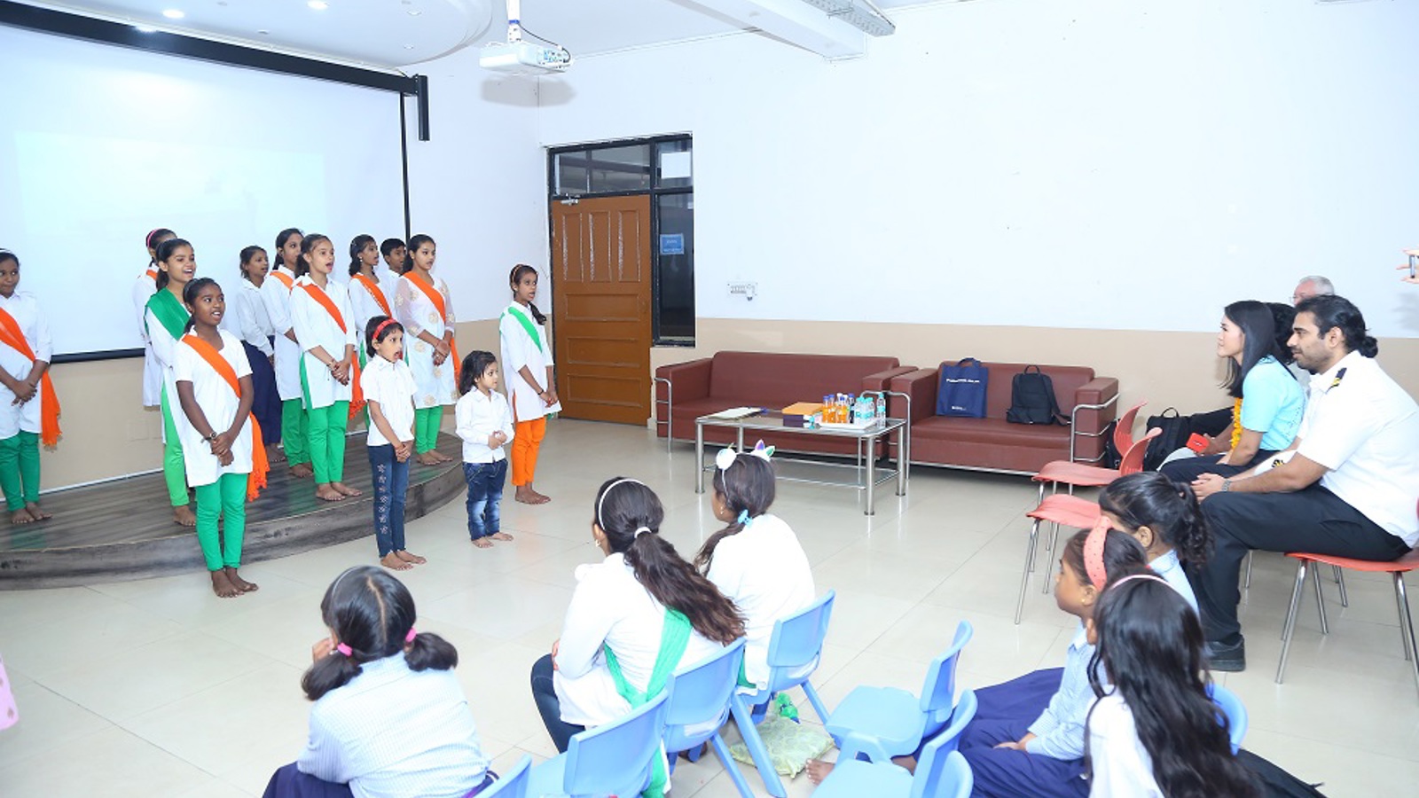 Singing performance from the young ladies